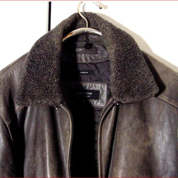 Vtg  Distress Soft Gray Lamb Leather Claiborne Bomber Jacket  Sz XL - Picture 5 of 12